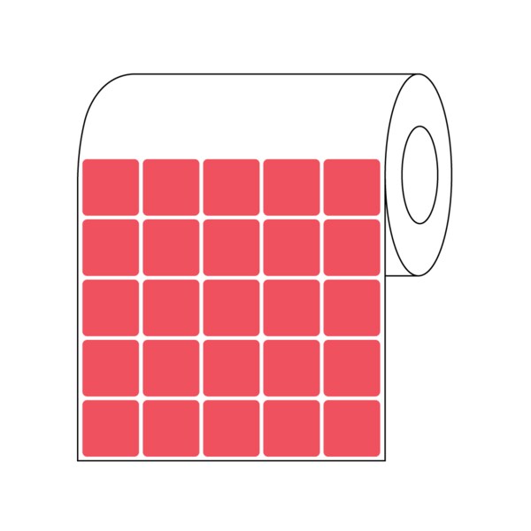 Xylene Resistant Slide Label, 7/8" x 7/8", 5 Across Red